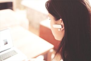 Woman speaking on phone